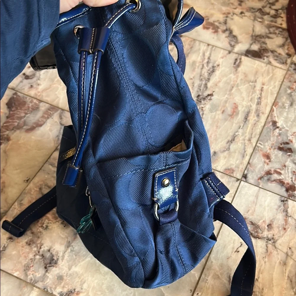 Navy Blue Coach Women's Backpack - Picture 5 of 12